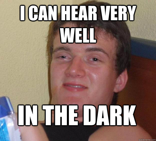 I can hear very well in the dark  10 Guy