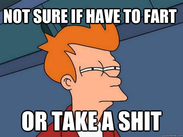 not sure if have to fart or take a shit - not sure if have to fart or take a shit  Futurama Fry