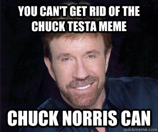 You can't get rid of the Chuck Testa meme chuck norris can  