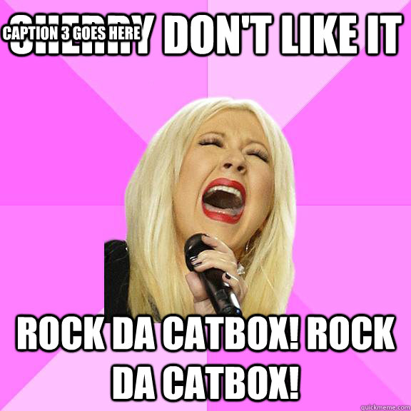 SHERRY DON'T LIKE IT ROCK DA CATBOX! ROCK DA CATBOX! Caption 3 goes here  Wrong Lyrics Christina