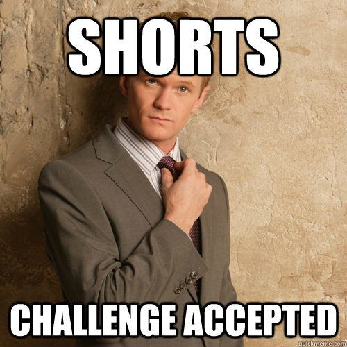 Shorts Challenge Accepted  barney stinson