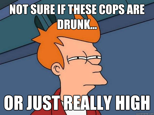 Not sure if these cops are drunk... Or just really high  Futurama Fry