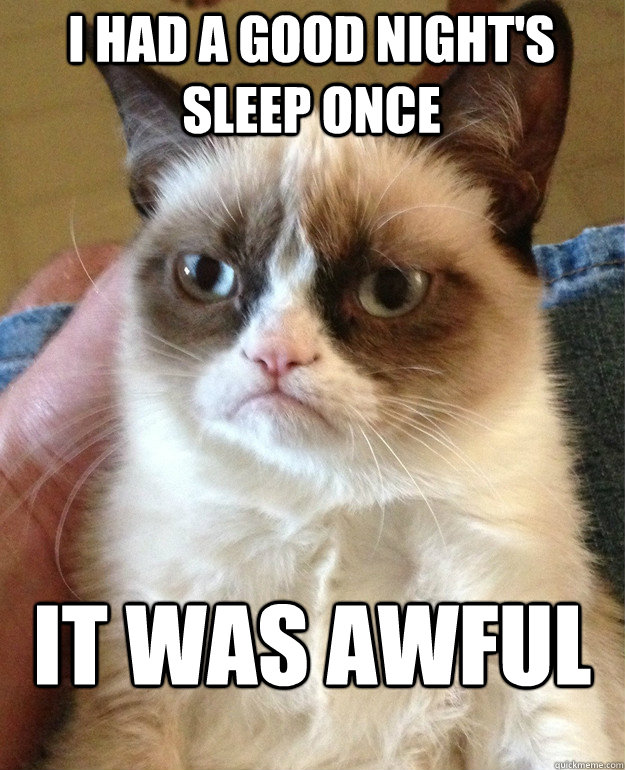 I had a good night's sleep once It was awful  Grumpy Cat