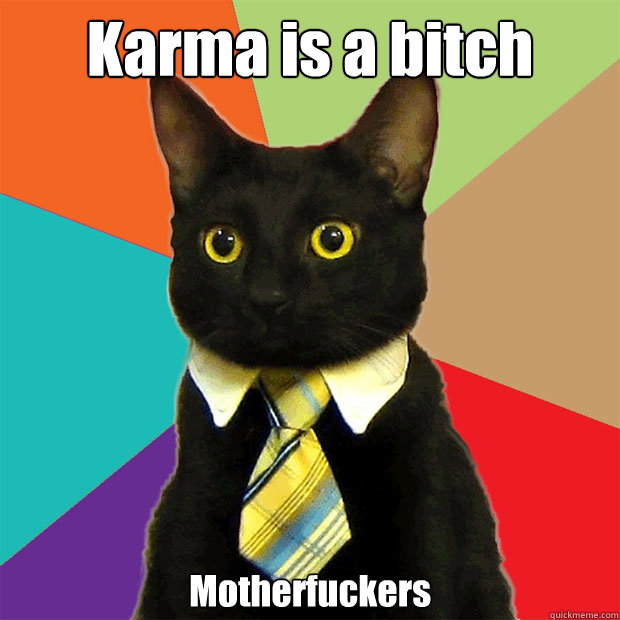 Karma is a bitch Motherfuckers  Business Cat