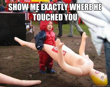 show me exactly where he touched you   