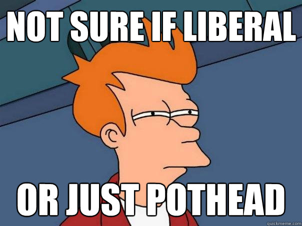 Not sure if liberal Or just pothead  Futurama Fry