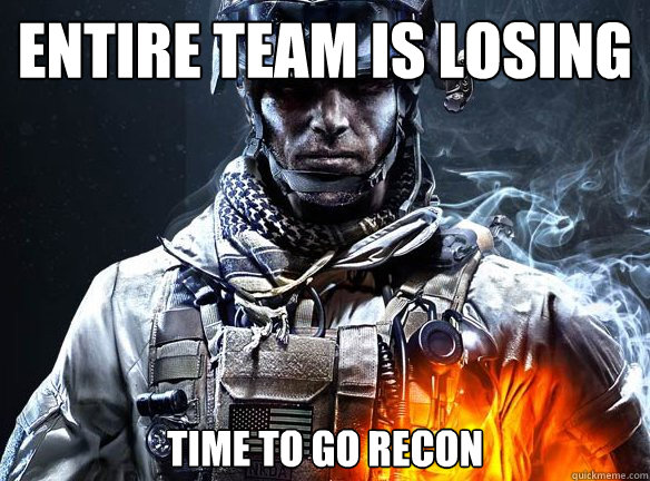 entire team is losing time to go recon  Battlefield 3