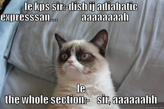 LE KPS SIR:-DISH IJ ADIABATIC EXPRESSSAN....             AAAAAAAAH                                                LE THE WHOLE SECTION:-    SIR, AAAAAAHH Grumpy Cat