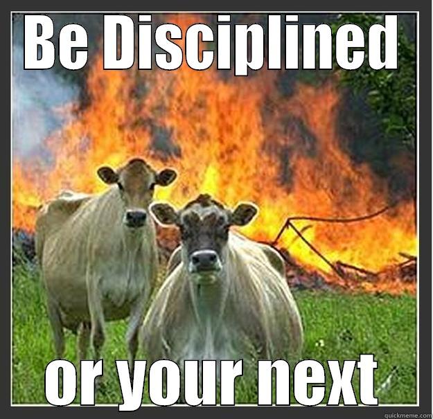 BE DISCIPLINED OR YOUR NEXT Evil cows