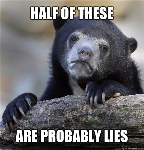 Half of these Are probably lies - Half of these Are probably lies  Confession Bear