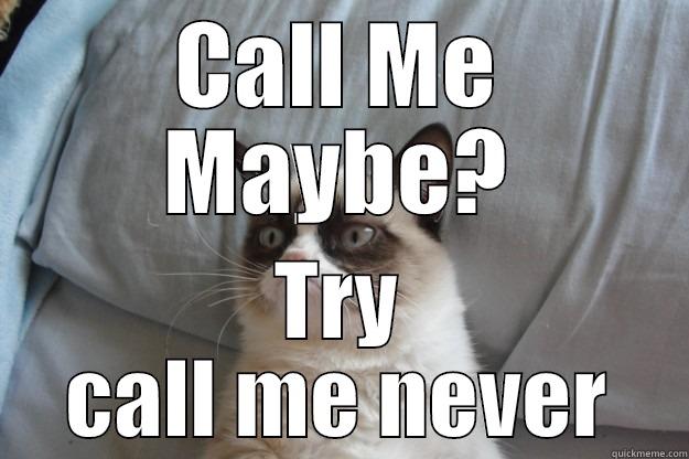 CALL ME MAYBE? TRY CALL ME NEVER Grumpy Cat