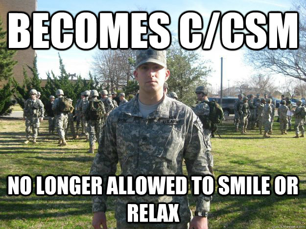 Becomes c/csm no longer allowed to smile or relax - Becomes c/csm no longer allowed to smile or relax  Serious CSM