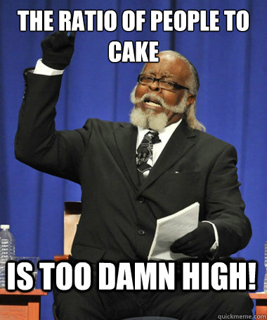 The ratio of people to cake  is too damn high! - The ratio of people to cake  is too damn high!  The Rent Is Too Damn High