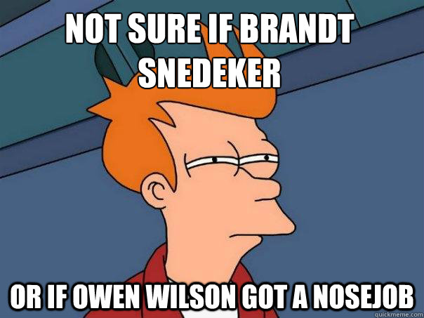 Not sure if Brandt Snedeker Or if Owen Wilson got a nosejob  Futurama Fry