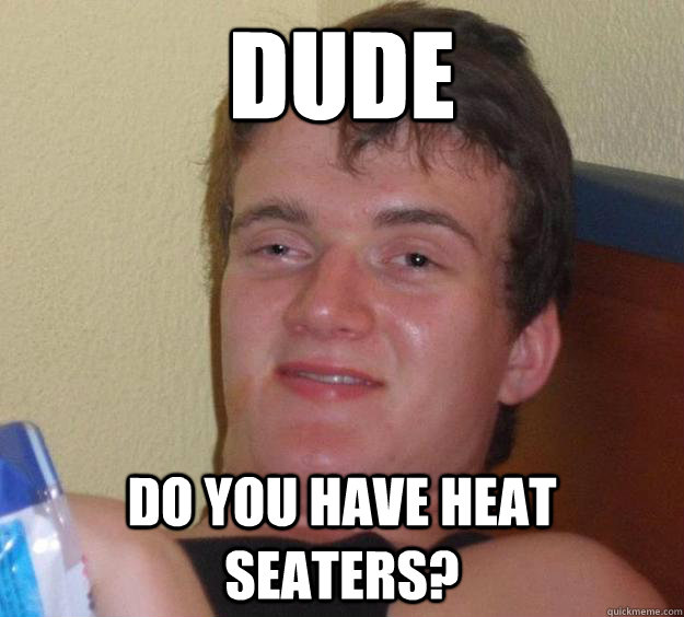 dude do you have heat seaters?  10 Guy