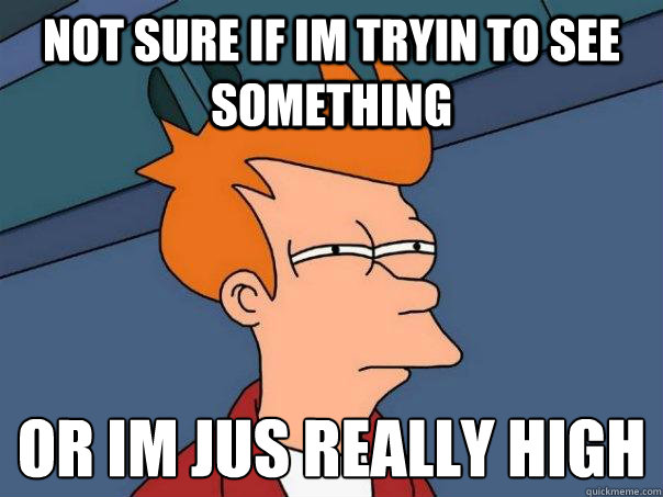 not sure if im tryin to see something  or im jus really high
  Futurama Fry