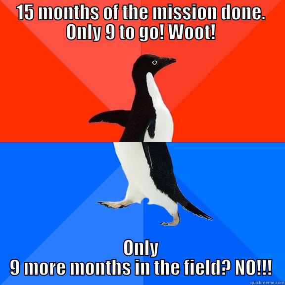 15 MONTHS OF THE MISSION DONE. ONLY 9 TO GO! WOOT! ONLY 9 MORE MONTHS IN THE FIELD? NO!!! Socially Awesome Awkward Penguin