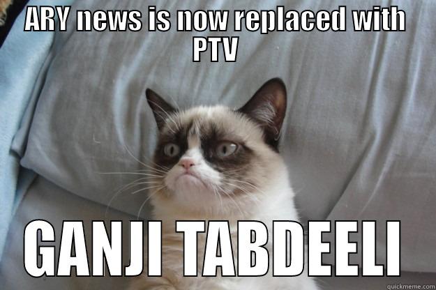 ARY NEWS IS NOW REPLACED WITH PTV GANJI TABDEELI Grumpy Cat