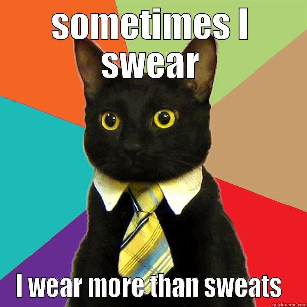 SOMETIMES I SWEAR I WEAR MORE THAN SWEATS  Business Cat