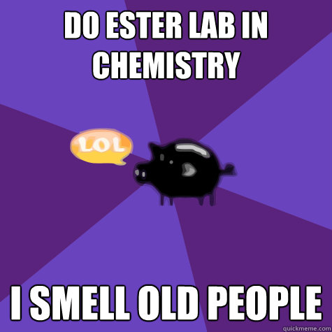 do ester lab in chemistry i smell old people - do ester lab in chemistry i smell old people  PGSMST Pig