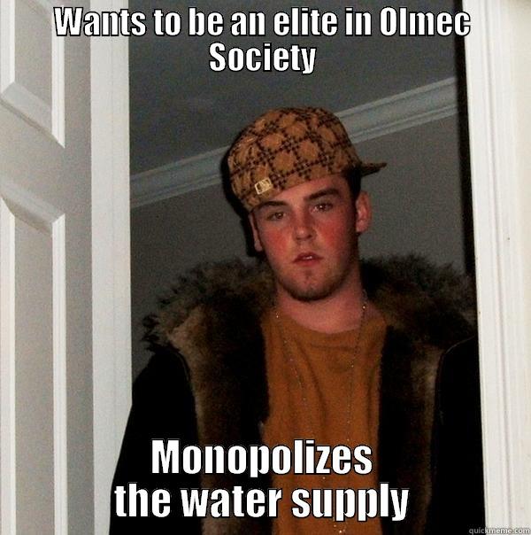 WANTS TO BE AN ELITE IN OLMEC SOCIETY MONOPOLIZES THE WATER SUPPLY Scumbag Steve