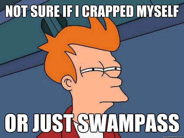 not sure if i crapped myself or just swampass  Futurama Fry