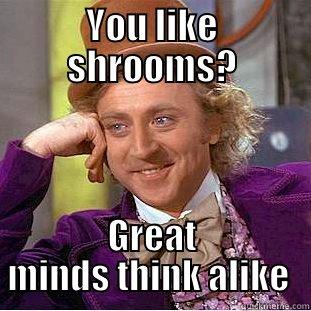 YOU LIKE SHROOMS? GREAT MINDS THINK ALIKE  Condescending Wonka