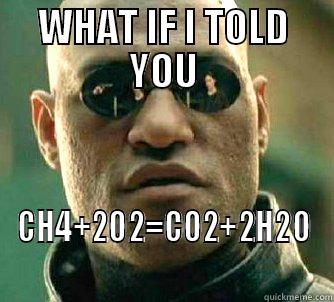 Combustion of Methane  - WHAT IF I TOLD YOU CH4+2O2=CO2+2H2O Matrix Morpheus