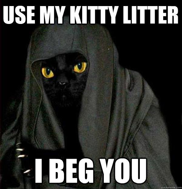 use my kitty litter i beg you - use my kitty litter i beg you  Darth Meow