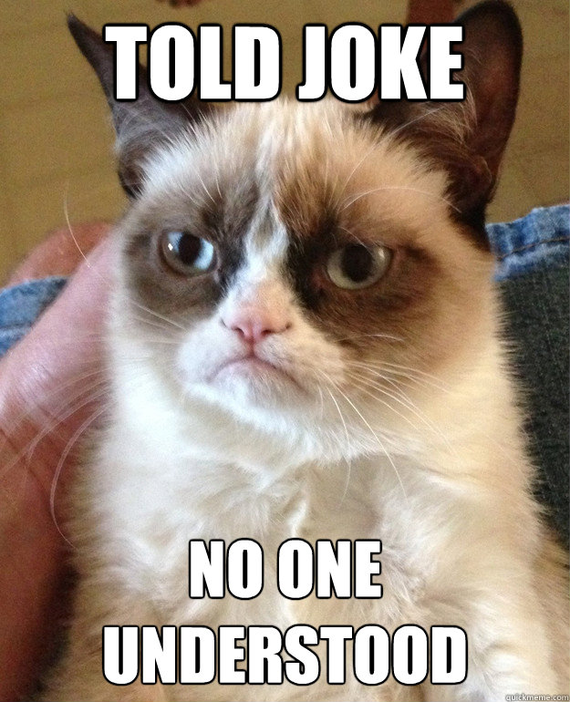 Told joke No one understood  Grumpy Cat