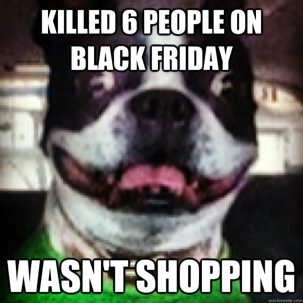 Killed 6 people on Black friday wasn't shopping - Killed 6 people on Black friday wasn't shopping  Insane Terrier