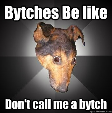 Bytches Be like  Don't call me a bytch  Depression Dog