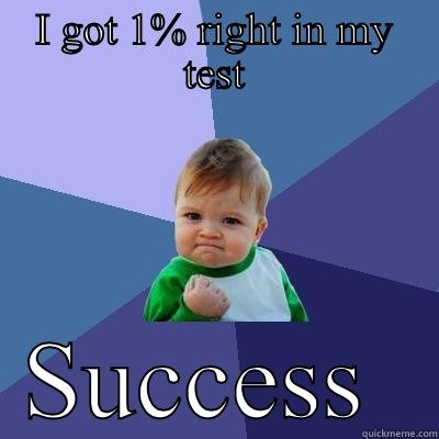 I GOT 1% RIGHT IN MY TEST SUCCESS  Success Kid