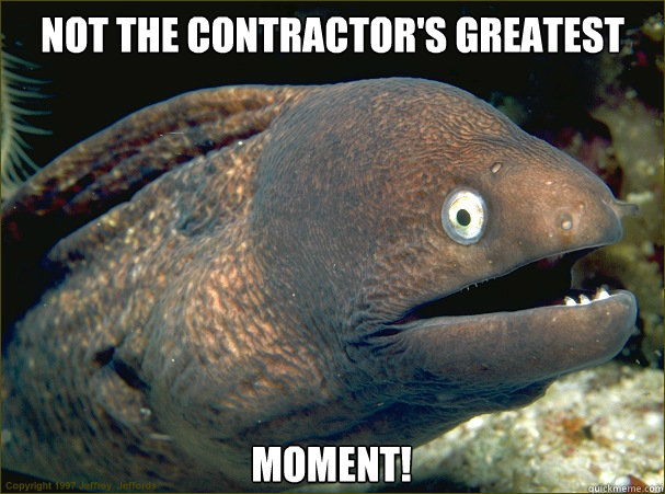 Not the contractor's greatest moment!  Bad Joke Eel