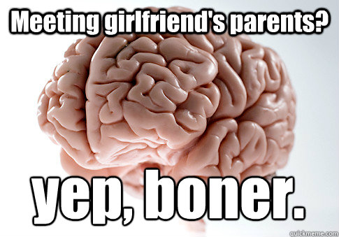 Meeting girlfriend's parents?  yep, boner.  Scumbag Brain