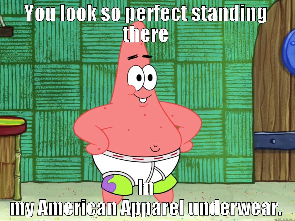 YOU LOOK SO PERFECT STANDING THERE IN MY AMERICAN APPAREL UNDERWEAR. Misc