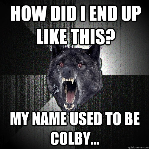 how did i end up like this? my name used to be colby...  Insanity Wolf