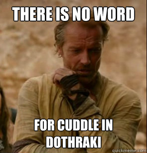 THERE IS NO WORD FOR CUDDLE IN DOTHRAKI  