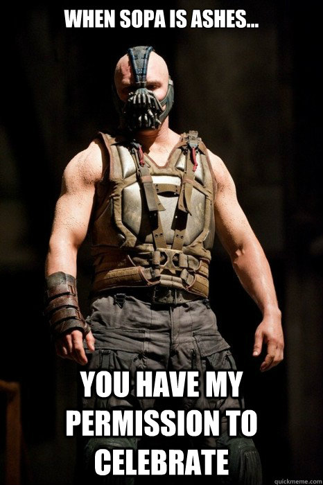 When sopa is ashes... you have my permission to celebrate - When sopa is ashes... you have my permission to celebrate  Permission Bane