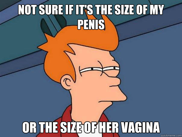 Not sure if it's the size of my penis or the size of her vagina - Not sure if it's the size of my penis or the size of her vagina  Futurama Fry