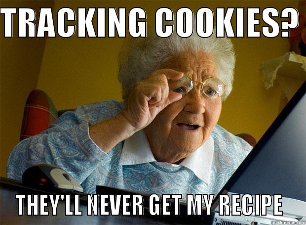 Tracking cookies - TRACKING COOKIES?  THEY'LL NEVER GET MY RECIPE  Grandma finds the Internet