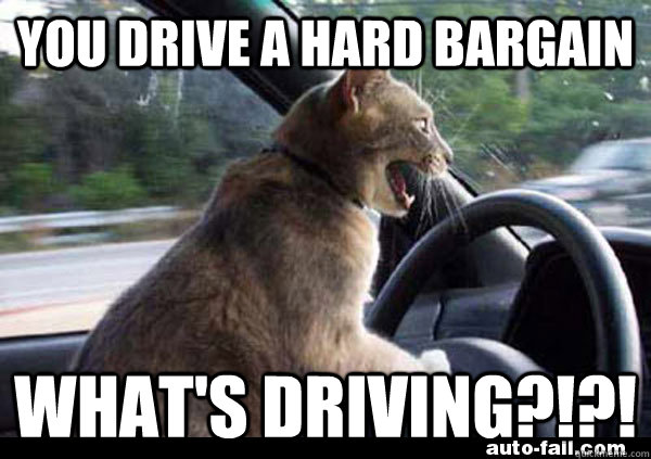 You drive a hard bargain what's driving?!?! - You drive a hard bargain what's driving?!?!  Misc