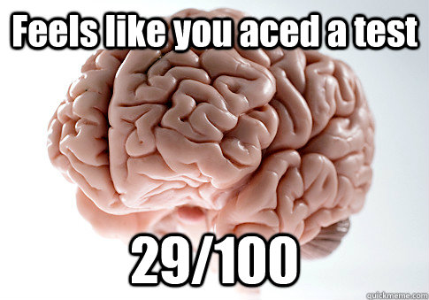 Feels like you aced a test 29/100  Scumbag Brain