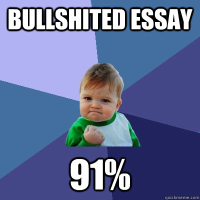 bullshited essay 91%   Success Kid