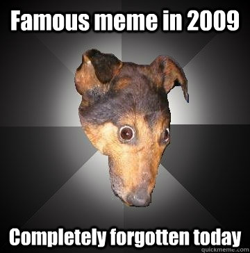 Famous meme in 2009 Completely forgotten today  Depression Dog