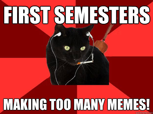 First Semesters Making too many memes!  Berklee Cat