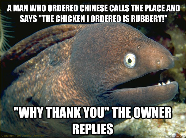 A man who ordered Chinese calls the place and says 