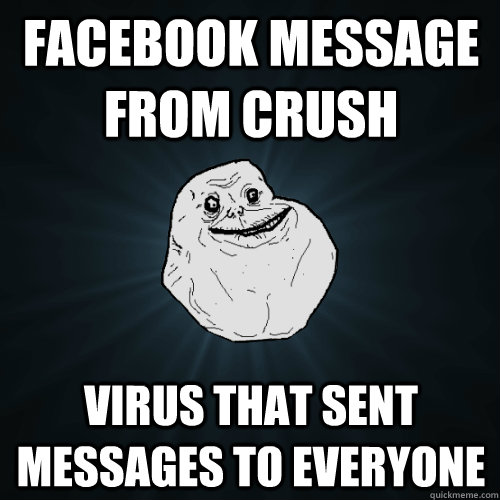 facebook message from crush virus that sent messages to everyone - facebook message from crush virus that sent messages to everyone  Forever Alone