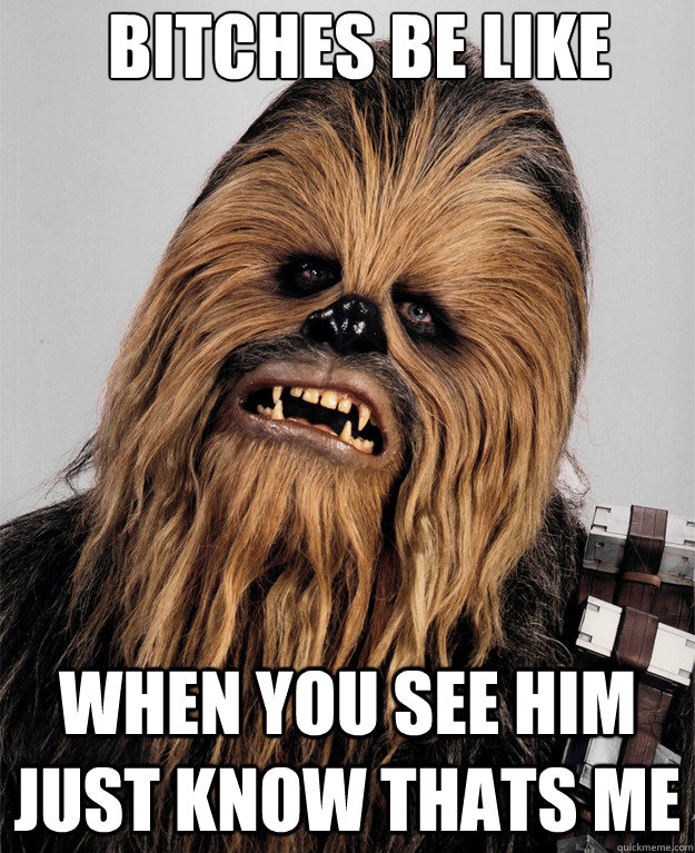 Bitches Be Like When You See Him Just Know Thats Me  Chewbacca Bitch