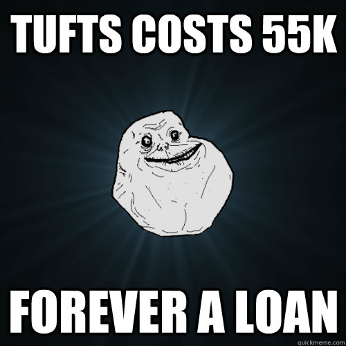 Tufts costs 55k forever a Loan  Forever Alone